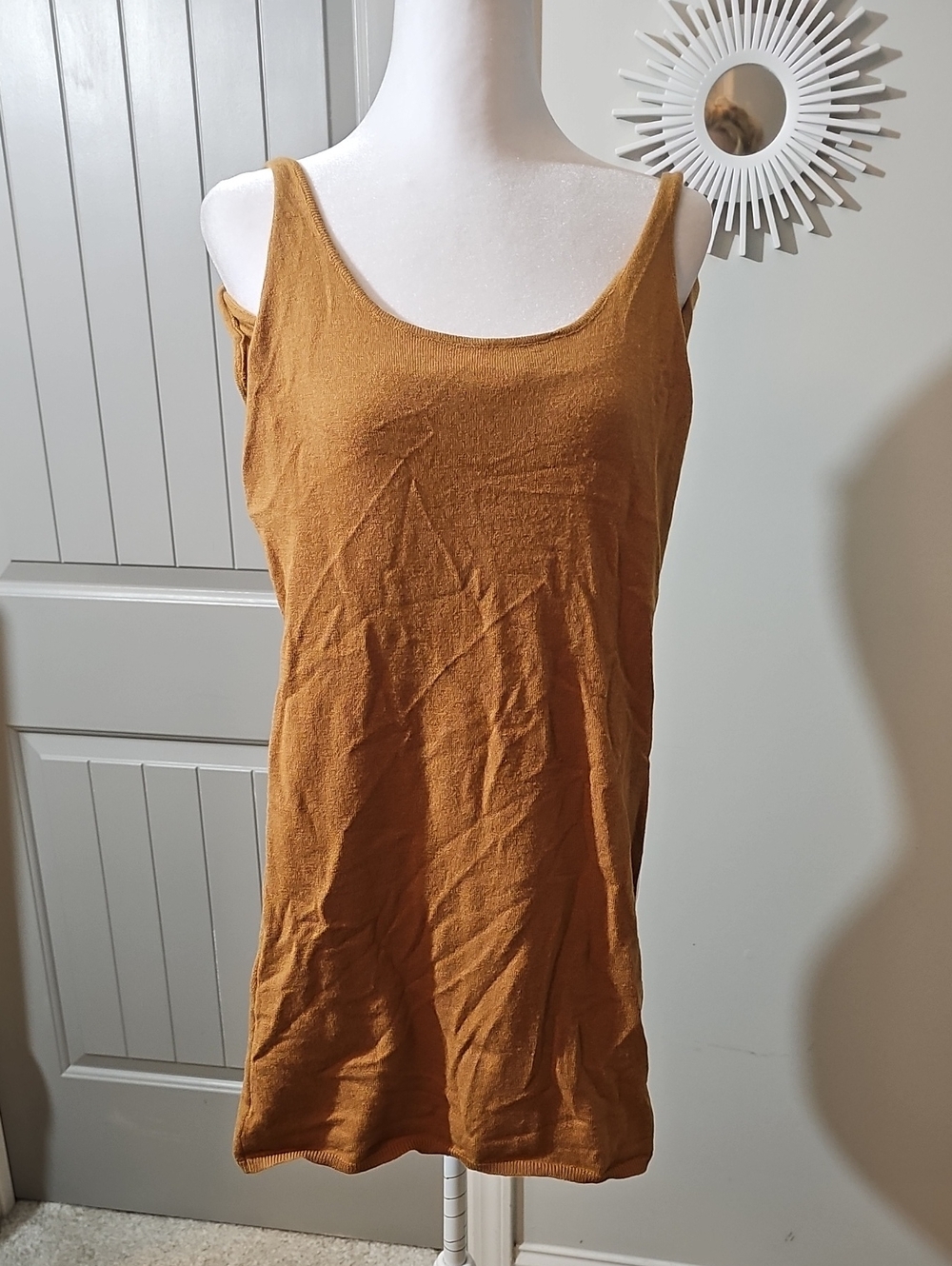 Double Zero Tan Scoop Neck Tank Dress